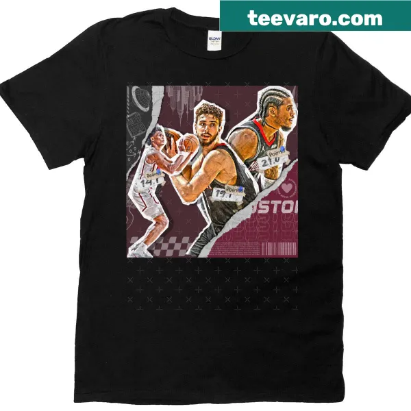 Oversized Houston basketball squad design t-shirt