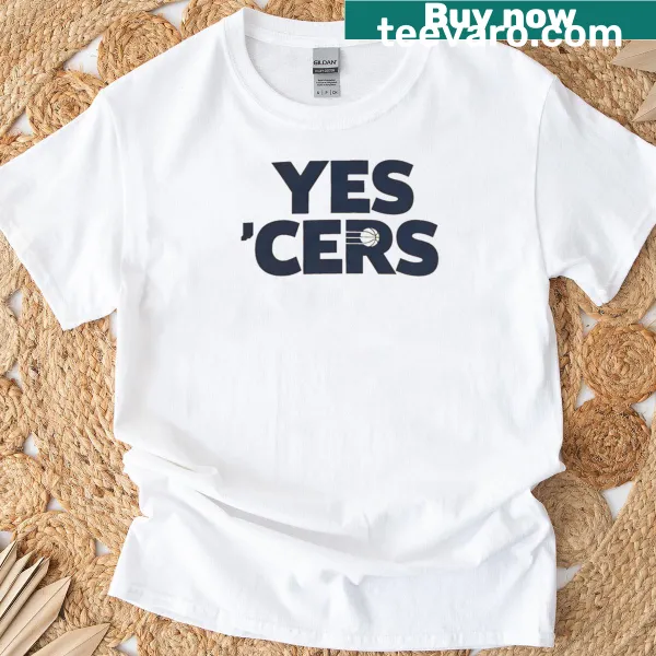 Playful typography design of Indiana Pacers Yes Cers t-shirt
