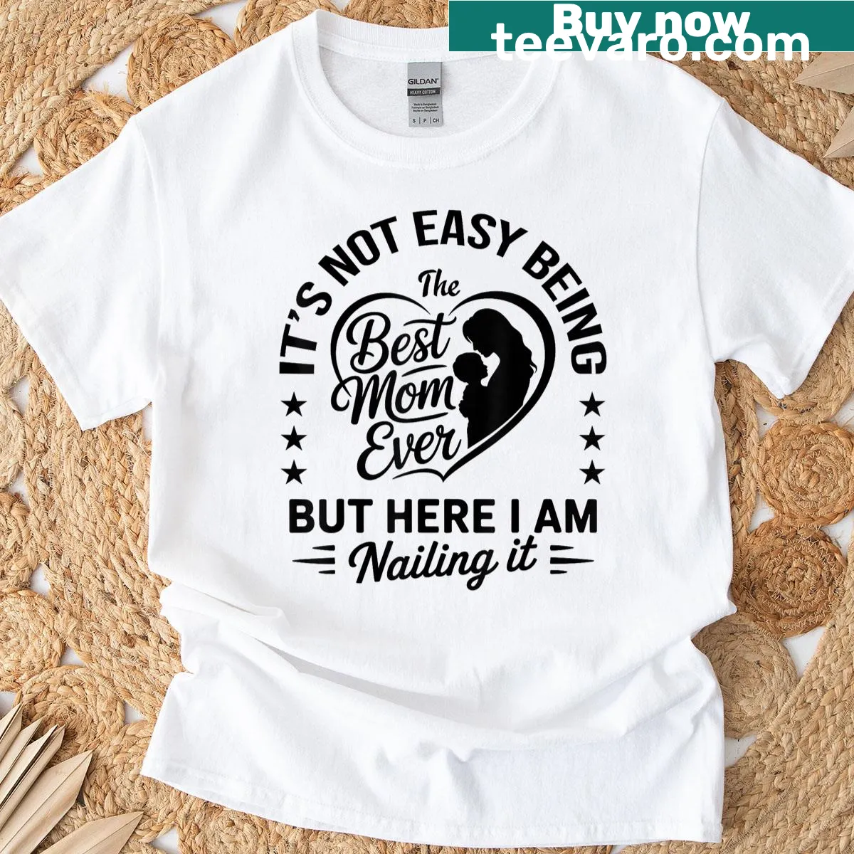Wholesome typography design for Best Mom Ever T-shirt — on a men's t-shirt