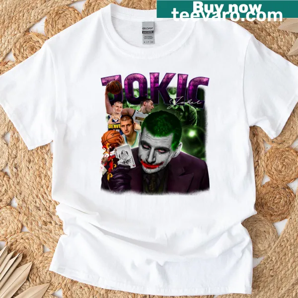 Graphic design featuring Nikola Jokic on a t-shirt