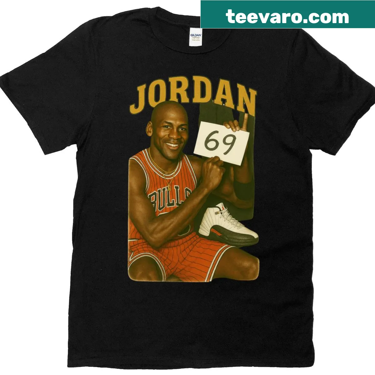 Vintage-style Jordan 69 Career Game High t-shirt with bold graphic — on a men's t-shirt