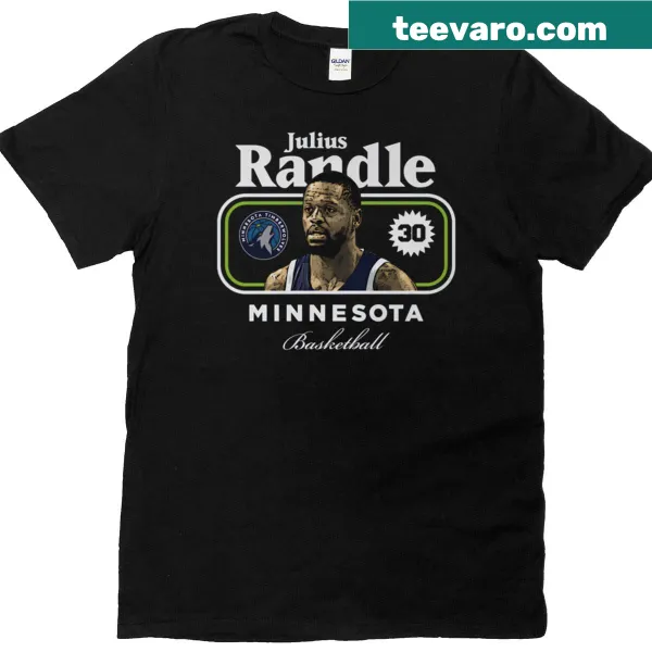 Illustrated t-shirt featuring Julius Randle in action for the Timberwolves