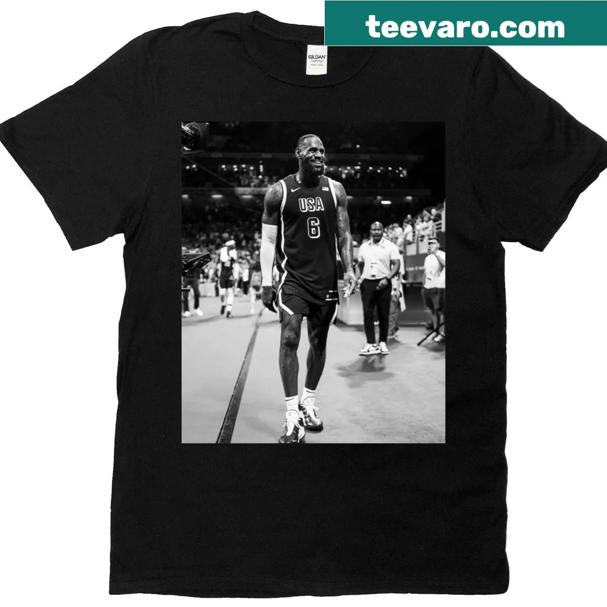 T-shirt featuring Austin Reaves graphic in black. — on a men's t-shirt