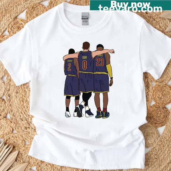 Illustrative design of Kyrie Irving and LeBron James on T-shirt
