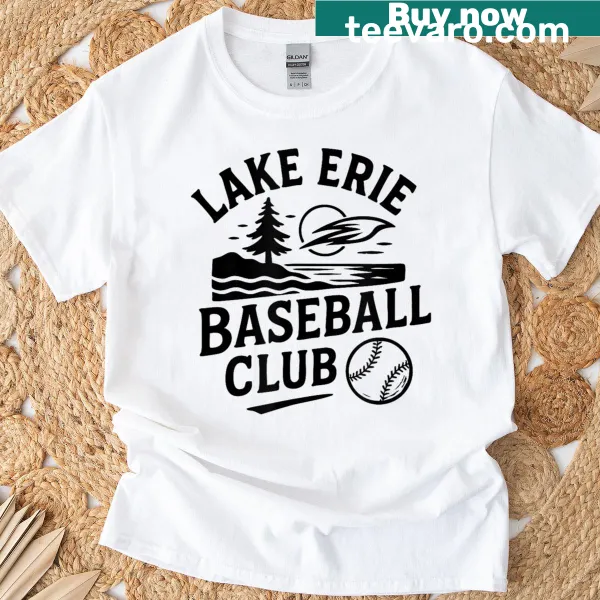 Classic Lake Erie Baseball Club graphic t-shirt for fans.