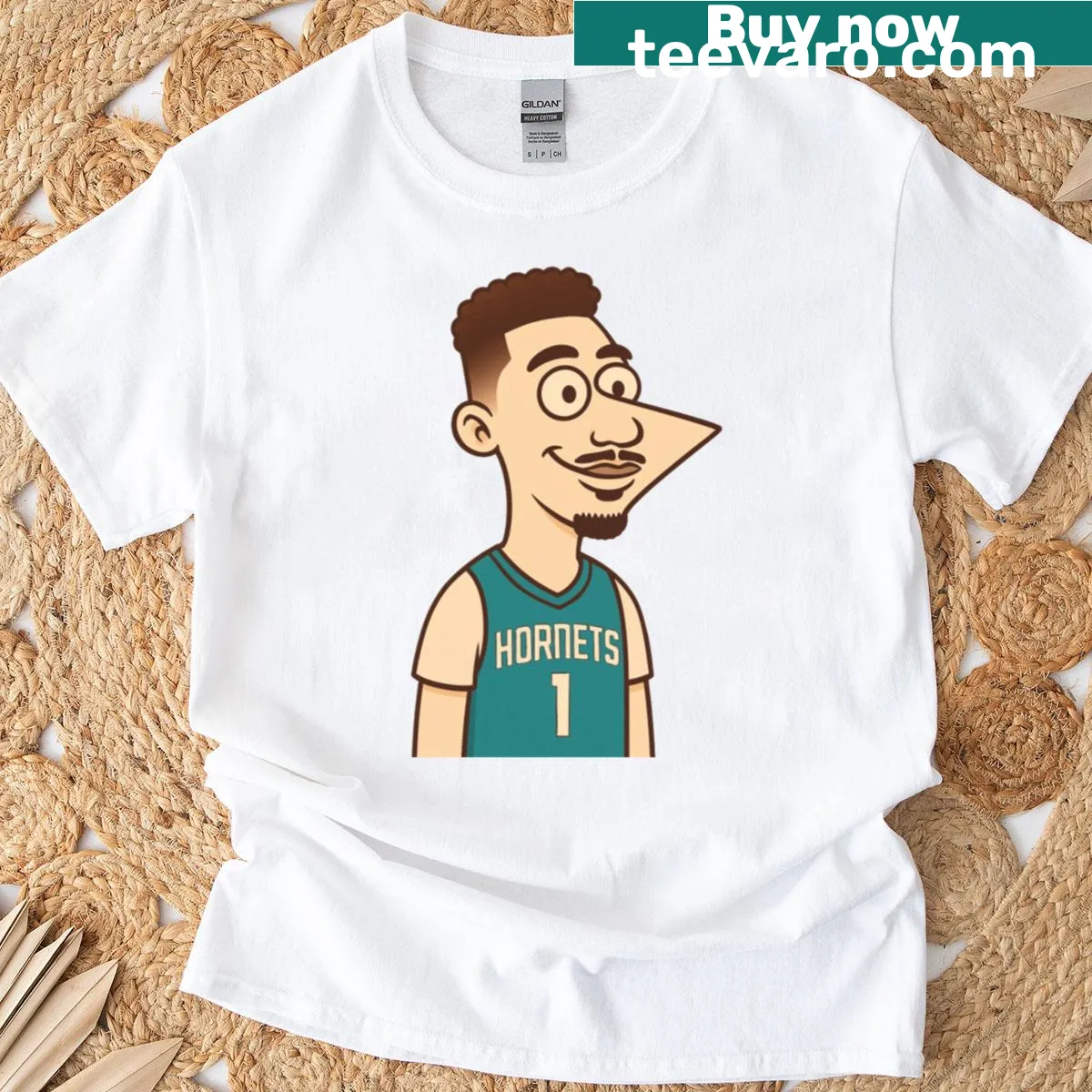 Playful Lamelo Ball with Phineas And Ferb graphic t-shirt. — on a men's t-shirt