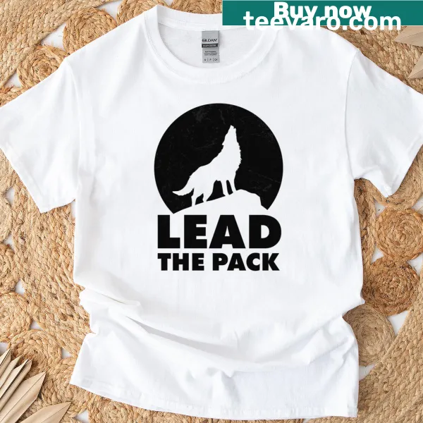 Inspirational wolf graphic t-shirt symbolizing leadership.