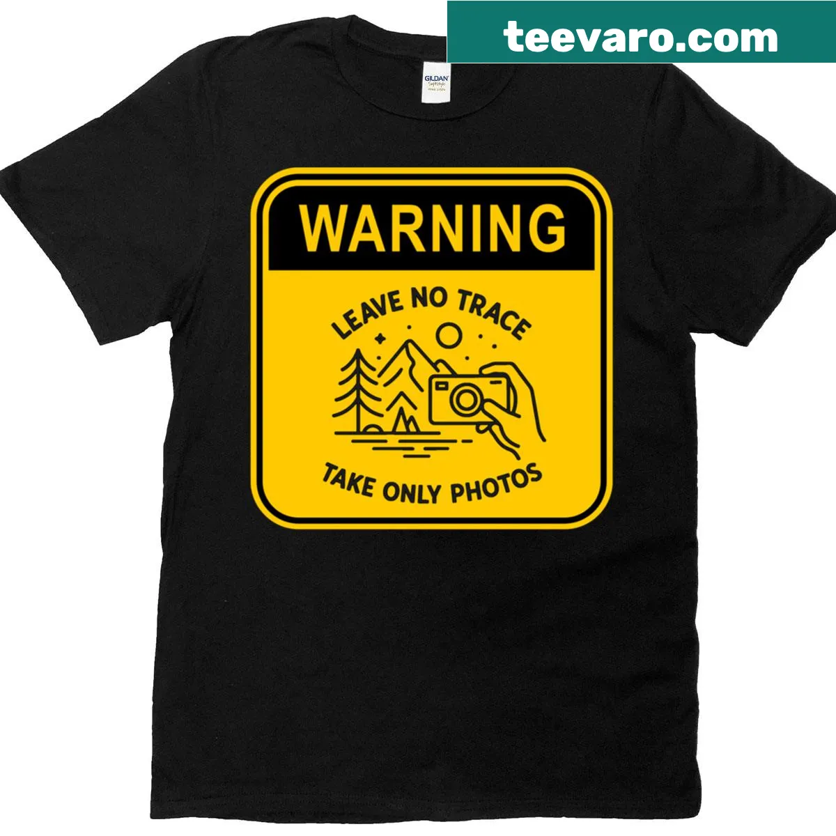 T-shirt with 'Leave No Trace' eco-friendly message — on a men's t-shirt