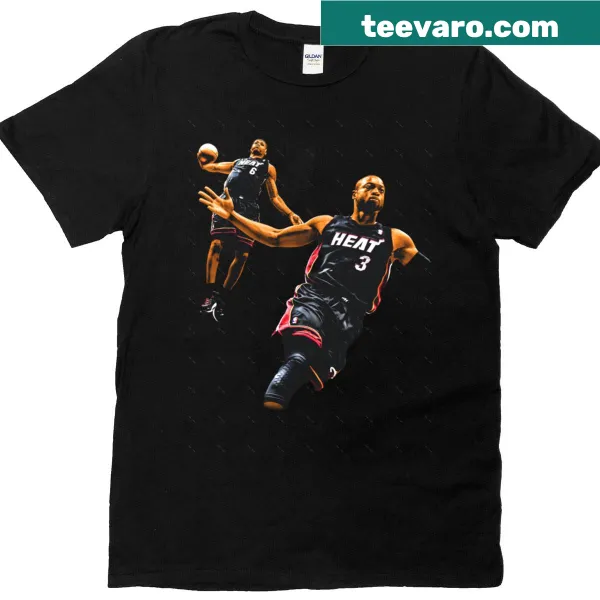 Oversized t-shirt featuring LeBron James and Dwayne Wade