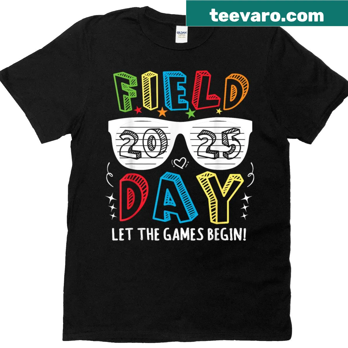 Funny t-shirt for field day with 'Let The Game Begin' graphic — on a men's t-shirt