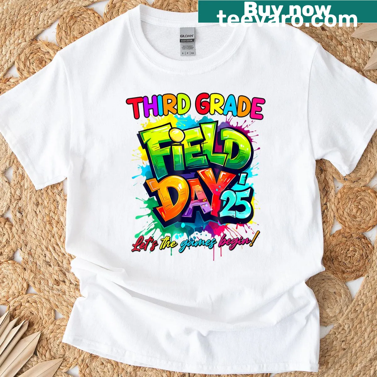T-shirt for third-grade teachers celebrating field day activities — on a men's t-shirt