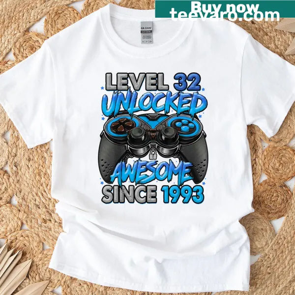Playful gaming t-shirt for 32nd birthday celebration