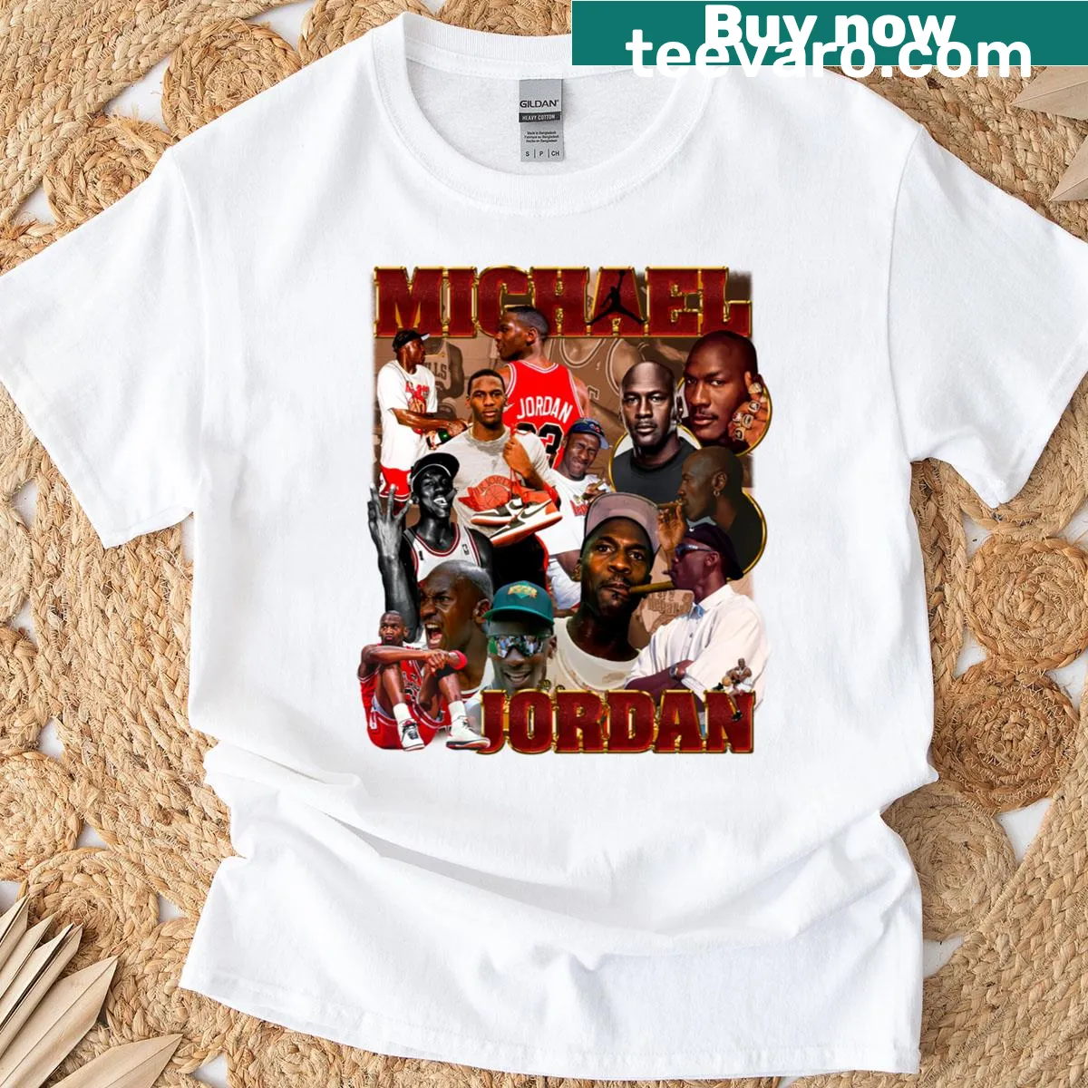 Michael Jordan themed t-shirt with bold typography — on a men's t-shirt