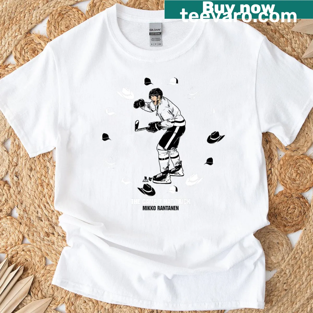 Mikko Rantanen hockey t-shirt featuring Game Seven hat trick design — on a men's t-shirt