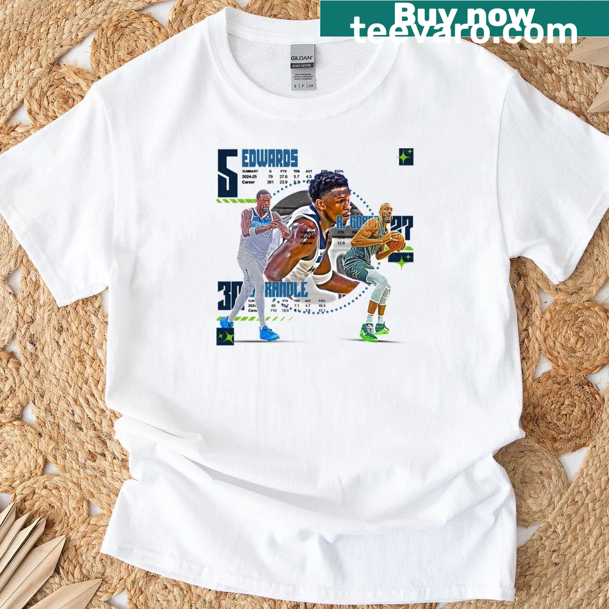 Minnesota Basketball Squad emblem graphic on T-shirt — on a men's t-shirt