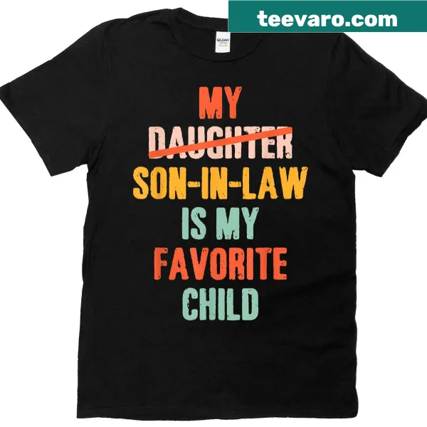 Funny retro Fathers Day t-shirt about favorite child