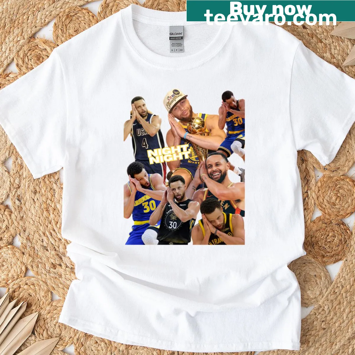 Playful 'Night Night' T-shirt with bold lettering — on a men's t-shirt