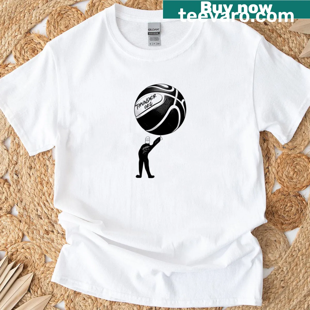 Minimalist typography t-shirt for Oklahoma City fans — on a men's t-shirt