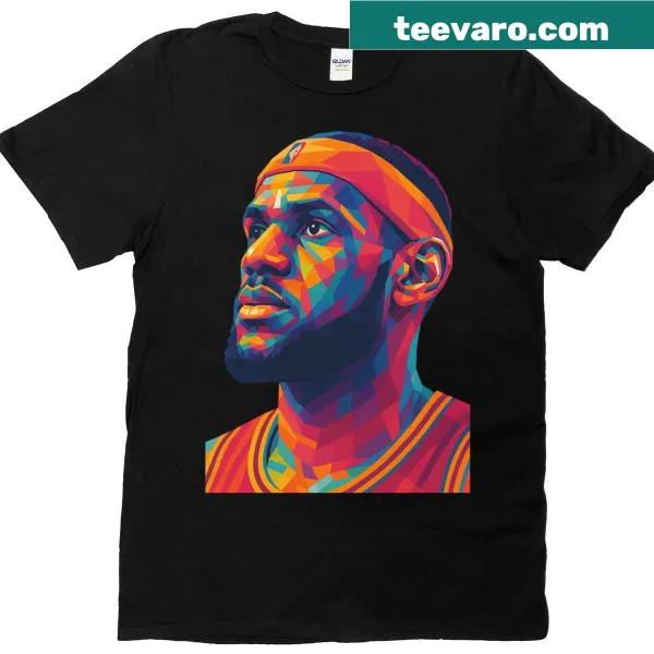 Pop art design of LeBron James on a T-shirt