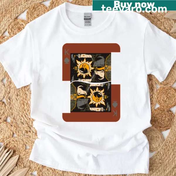 Illustration of predatory wolves on a T-shirt in card style