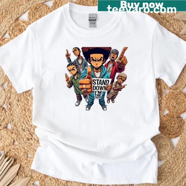 Bold typography T-shirt with the phrase Stand Down, I'm The Truth