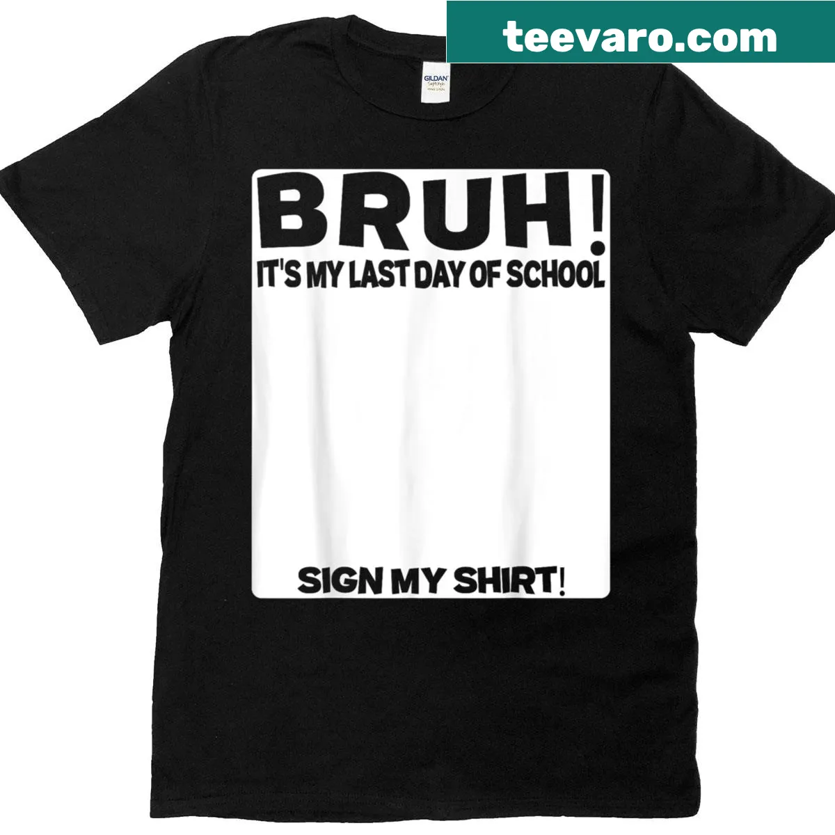 Funny last day of school t-shirt with student signature design — on a men's t-shirt