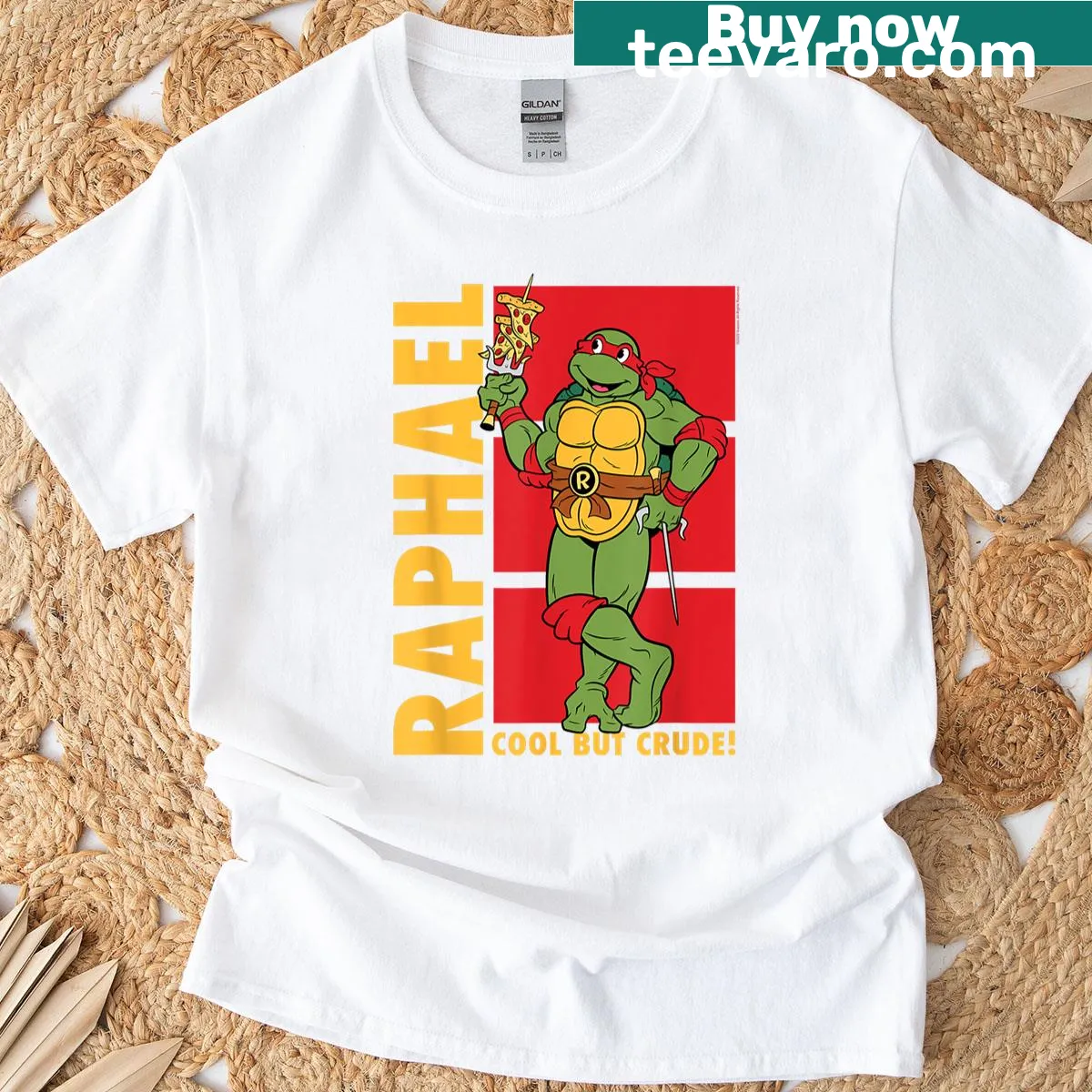 Retro Raphael cartoon design for Teenage Mutant Ninja Turtles. — on a men's t-shirt