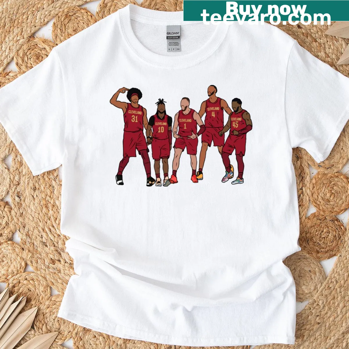 Badge-emblem style t-shirt featuring names of players — on a men's t-shirt