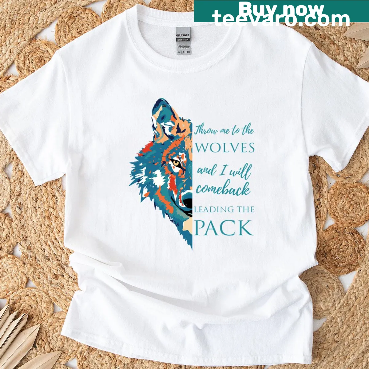 Playful wolf-themed design with motivational text. — on a men's t-shirt