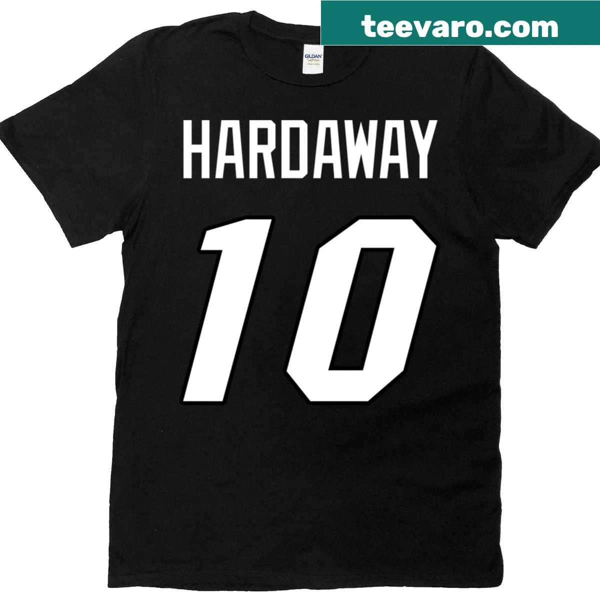 Oversized T-shirt honoring Tim Hardaway with number 10 — on a men's t-shirt