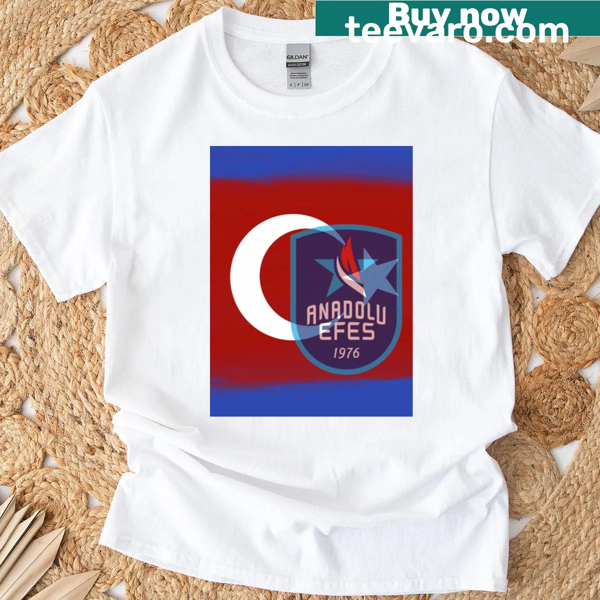 Anadolu Efes Basketball Club logo T-shirt — on a men's t-shirt