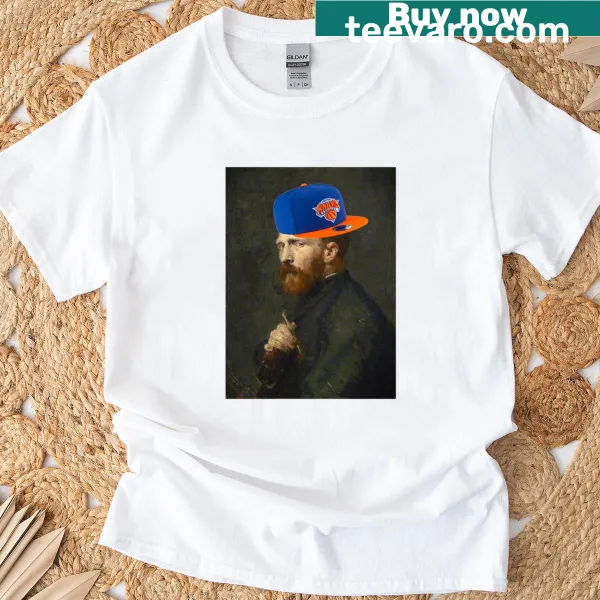Van Gogh-inspired design featuring the Knicks logo.