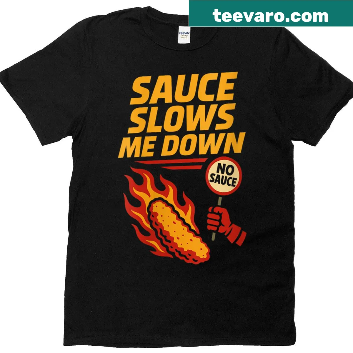Funny chicken tender shirt for picky eaters and gamers — on a men's t-shirt