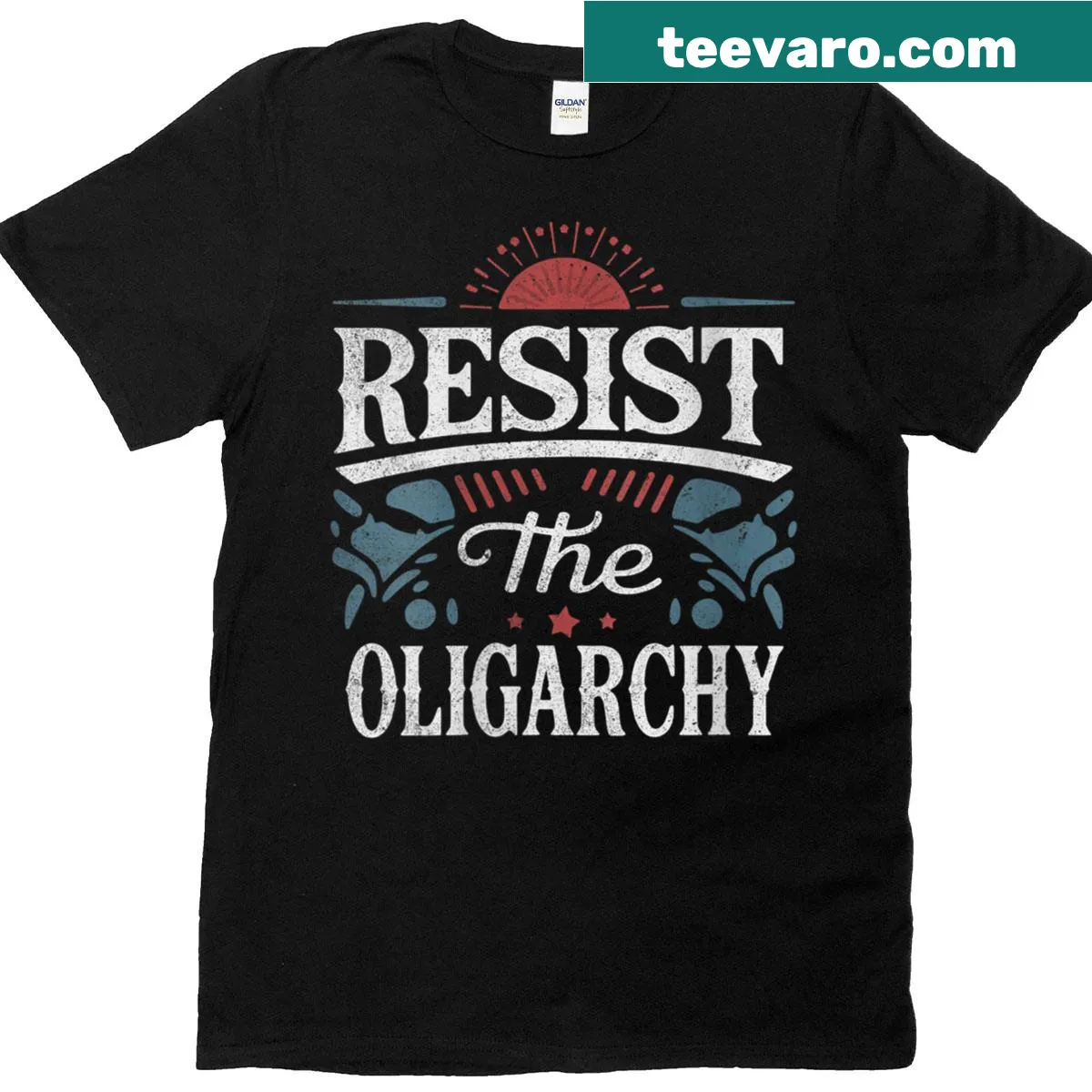 Bold anti-Trump graphic t-shirt for women with a political message — on a men's t-shirt