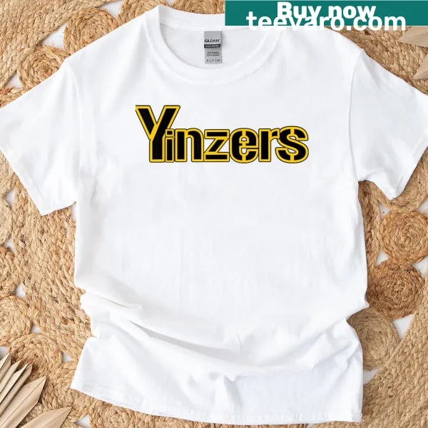 Yinzers T-shirt featuring playful design celebrating Pittsburgh culture