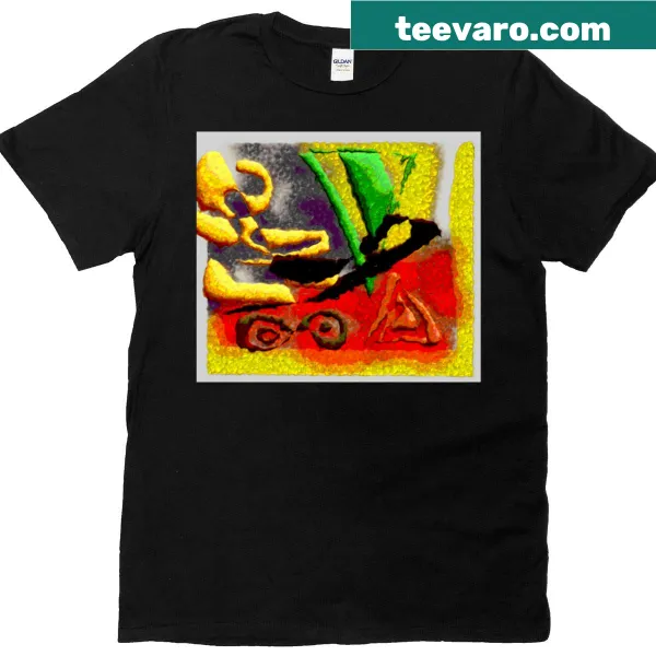 Graphic design simulating cracked glass on a t-shirt