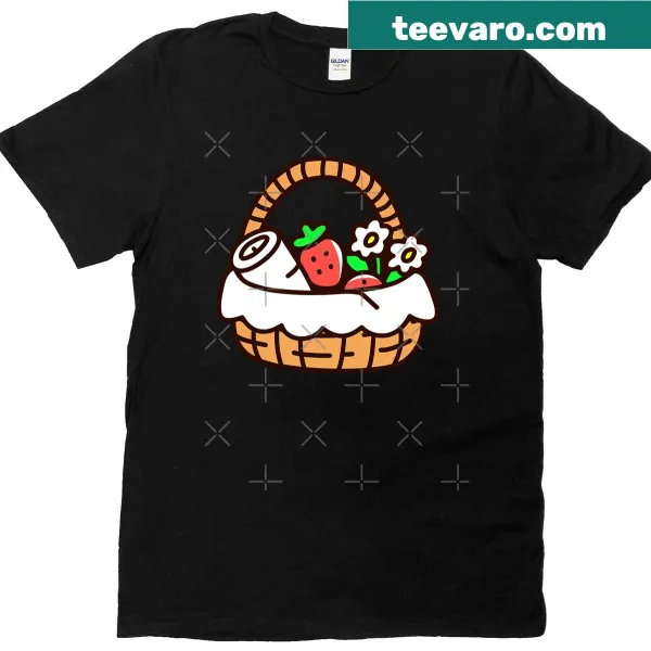 Illustration of a cute spring basket on a T-shirt