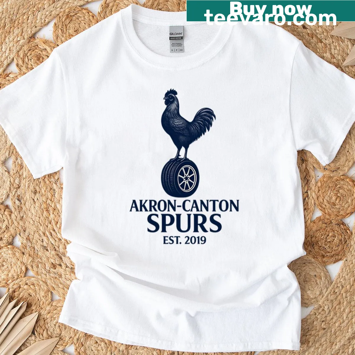 Stylish text design representing Akron-Canton Spurs established in 2019. — on a men's t-shirt
