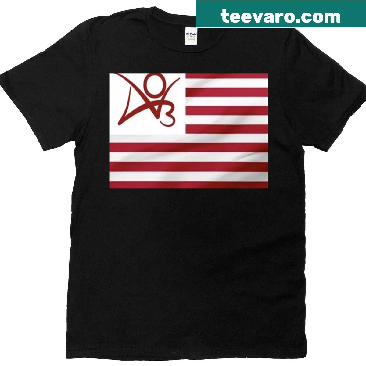 Ao3 Flag T-shirt with minimalist logo design — on a men's t-shirt