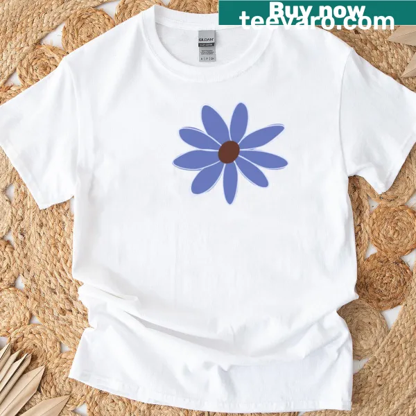 Minimalist floral doodle of wildflowers on a T-shirt