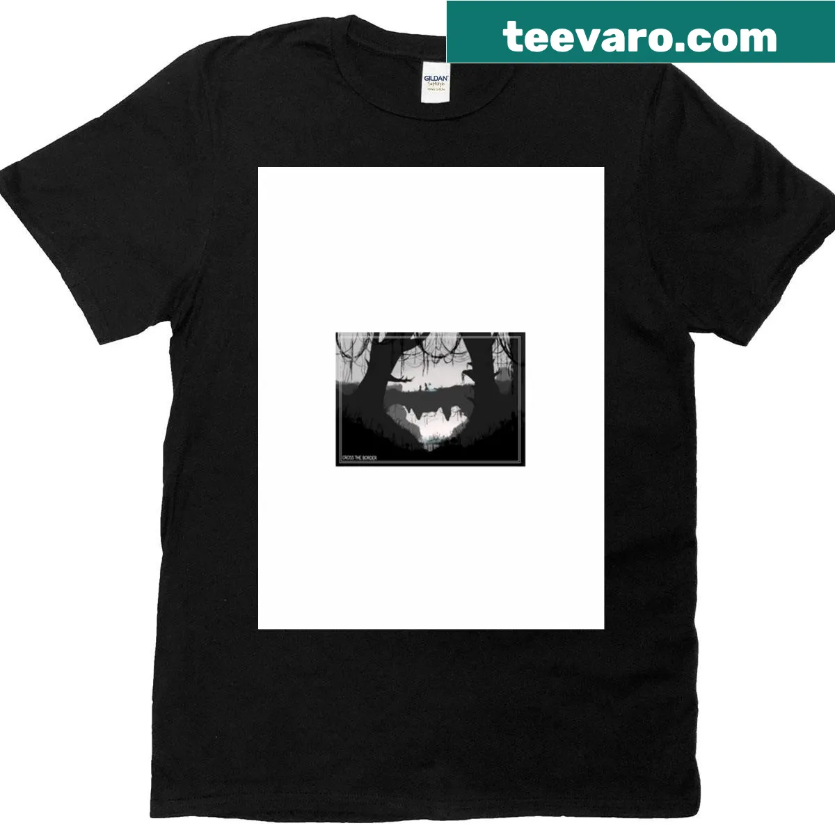 Graphic tee with bold typography saying 'Cross The Border 1' — on a men's t-shirt