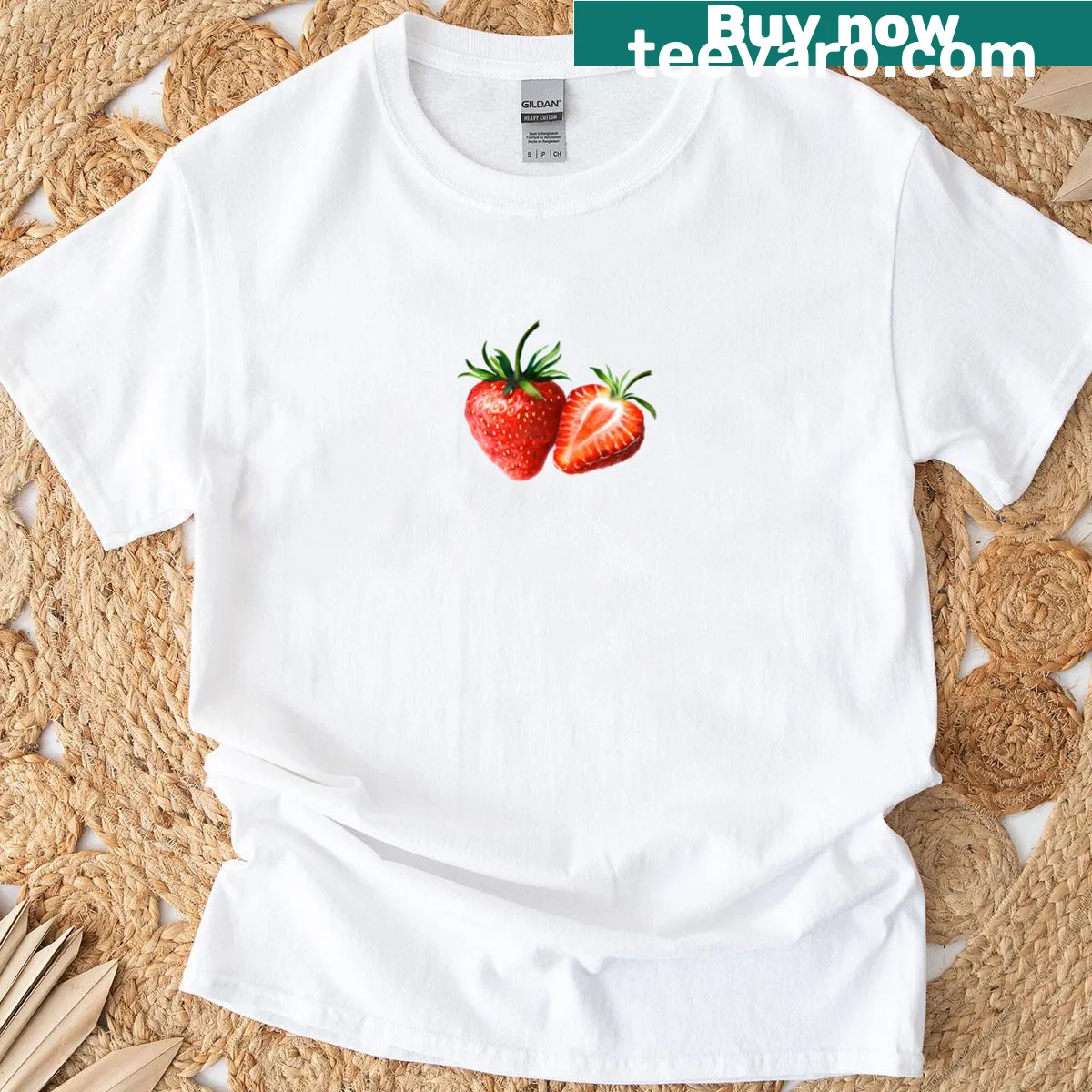 Cute illustration of a strawberry on a T-shirt — on a men's t-shirt