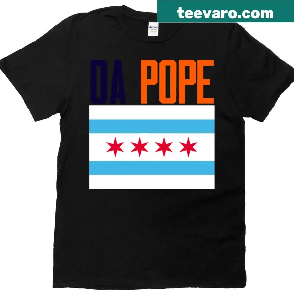 T-shirt displaying the Chicago city flag design.
