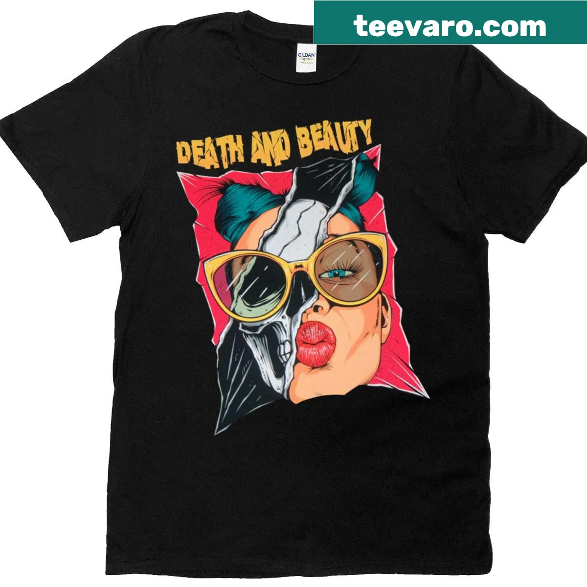 Abstract typography design exploring themes of death and beauty — on a men's t-shirt