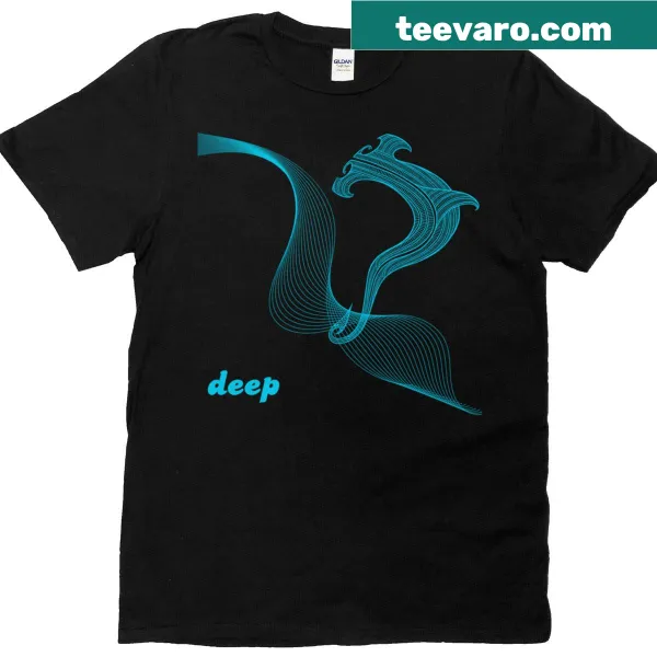 Tribal illustration of a hammerhead shark on a stylish shirt