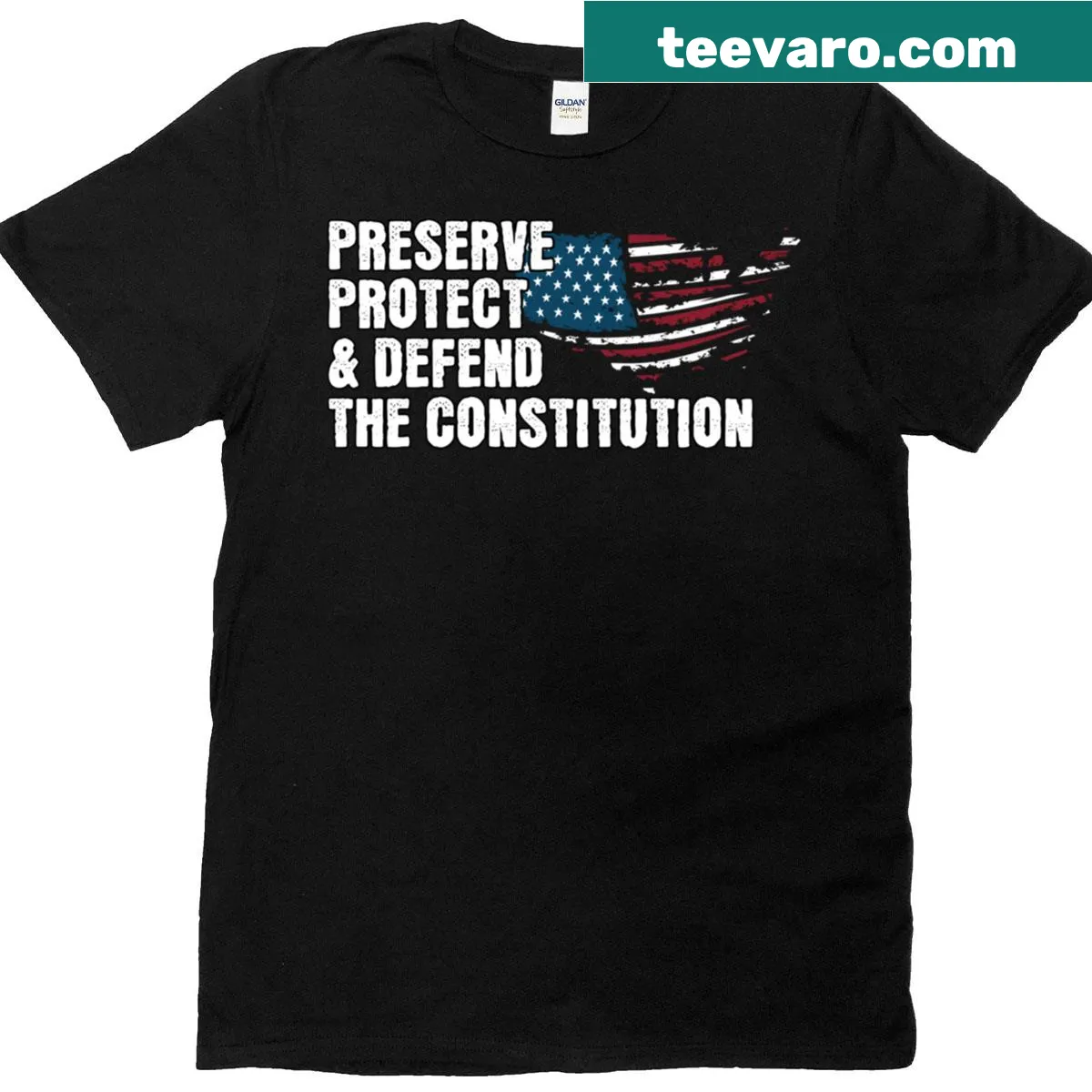 Oversized T-shirt with 'Defend The Constitution' graphic — on a men's t-shirt