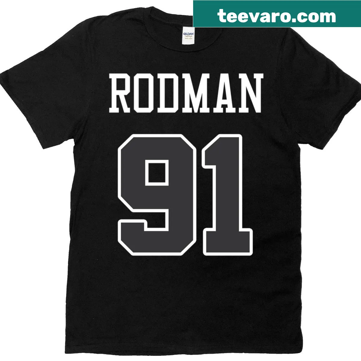 Vintage-style tribute to Dennis Rodman and the 1991 Bulls on a T-shirt — on a men's t-shirt