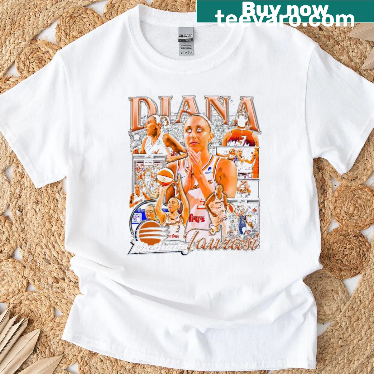 Vintage-style T-shirt honoring Diana Taurasi with iconic imagery — on a men's t-shirt