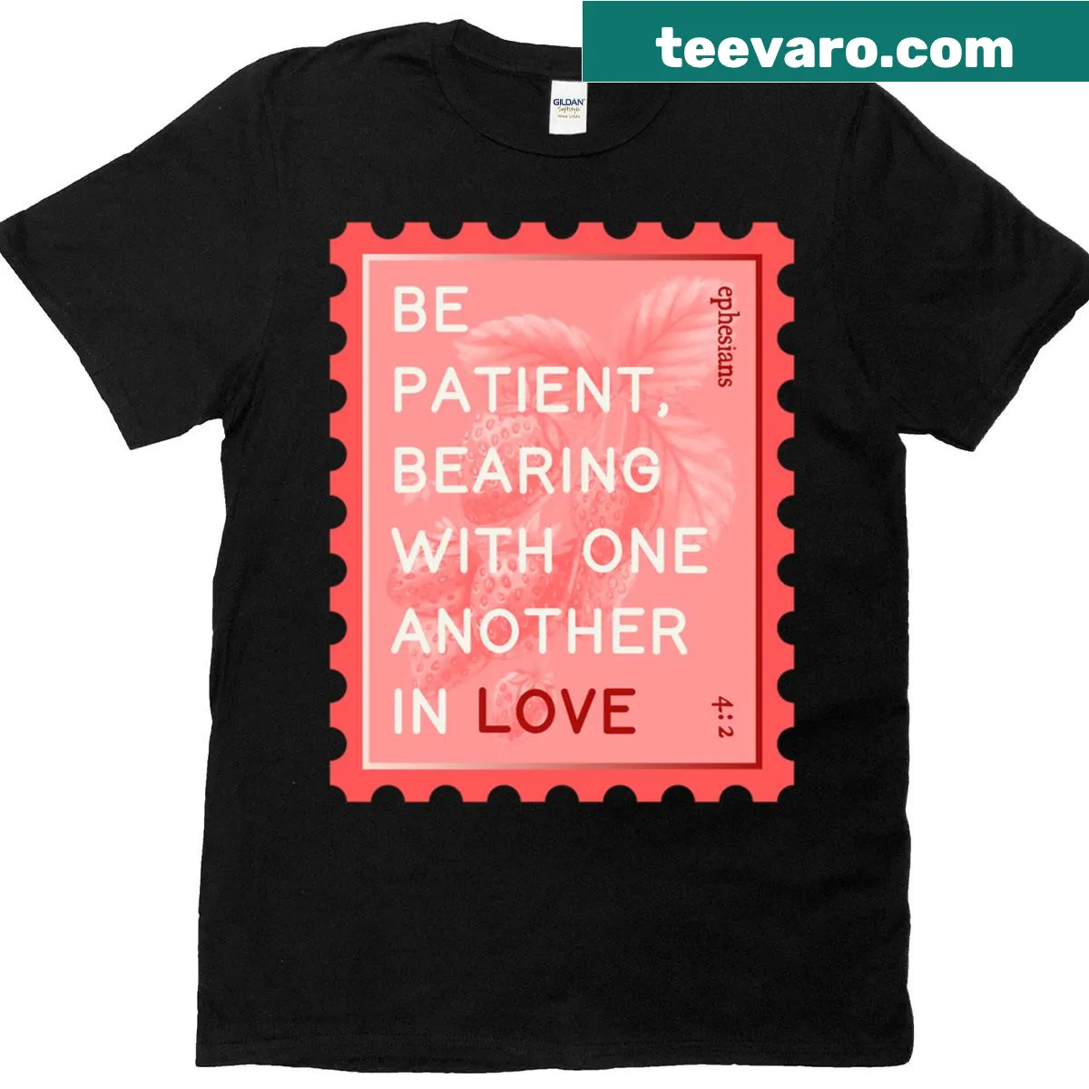 Ephesians 42 Stamp graphic on T-shirt — on a men's t-shirt
