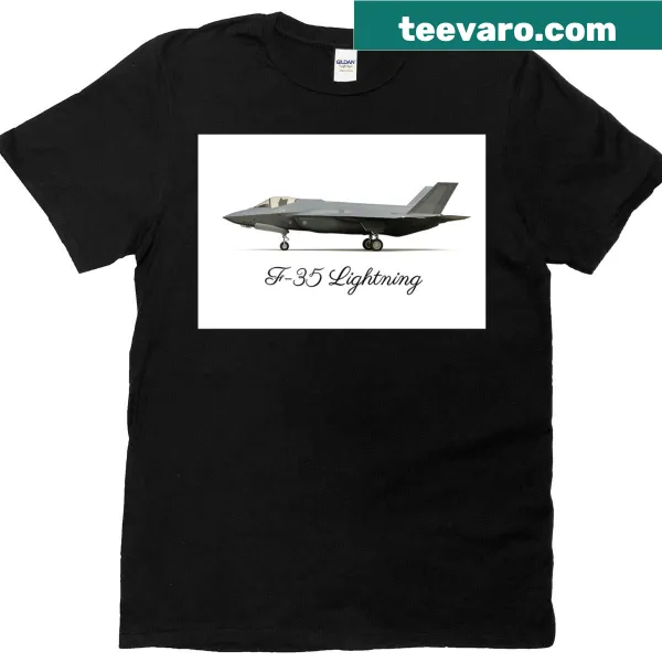 T-shirt featuring a detailed illustration of the F-35 Lightning